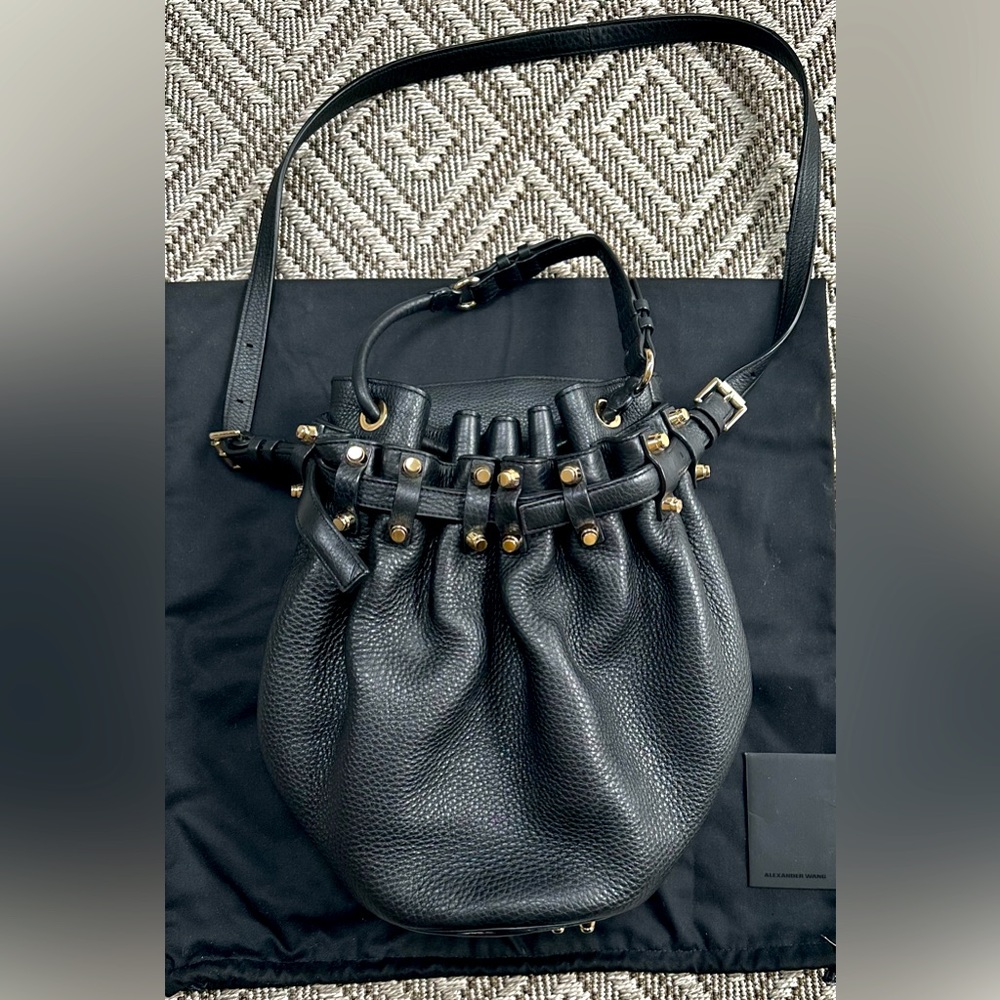 Alexander Wang Leather Studded Diego Bucket Bag